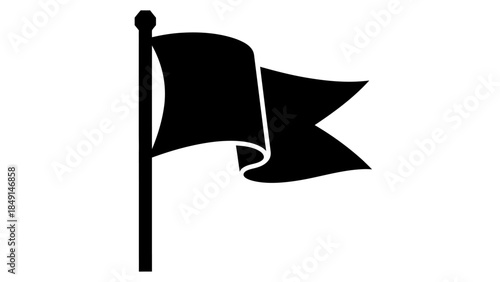 Simplistic Black Flag Icon Representation for Symbolic or Informative Use