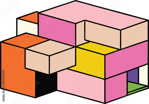 фотографія Architectural brutalist block abstraction