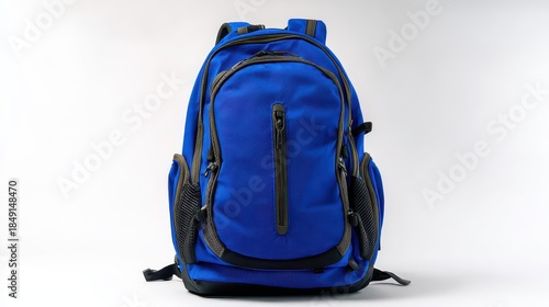 backpack School backpack blue isolated on white background.