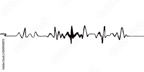 A green medical EKG cardiogram wave forms a healthy heart symbol on an electrocardiogram monitor graph to illustrate a life pulse rate
