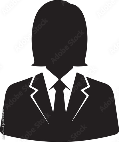 Black silhouette of a person wearing a suit and tie vector illustration EPS file download.
