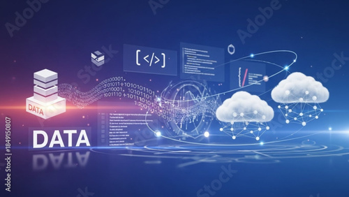 AIzaSyBIoNEMxfjvG6ihdwKfAeHDb5xZGyZi2eU Cloud data storage and analytics digital transformation with big data and AI abstract technology background for b