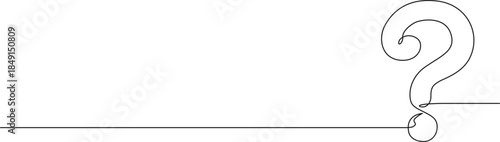 continuous line drawing of question mark, line art vector illustration