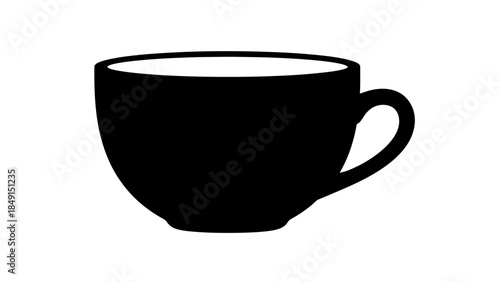 Minimalist Black and White Coffee Cup Silhouette for Coffee Shop Designs