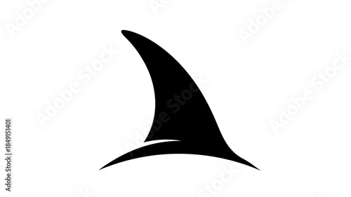 Minimalist Shark Fin Icon Illustration Depicting Ocean Life in Flat Style