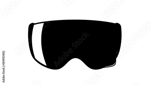 Minimalistic Black and White Illustration of Ski or Snowboard Goggles with Simple Design