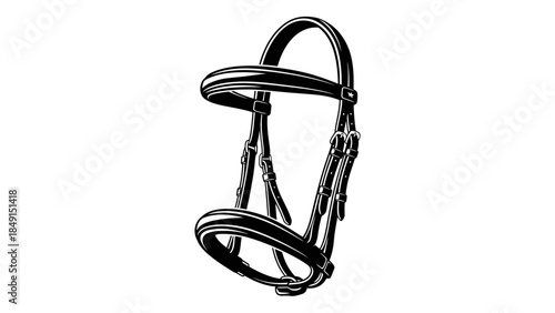 Stylish and Elegant Illustration of a Modern Horse Harness with Detailed Straps and Buckles for