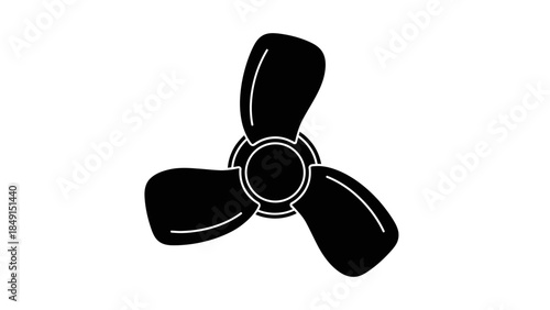 Minimalist Illustration of a Propeller Blade Set in Black and White Style for Engineering Concept
