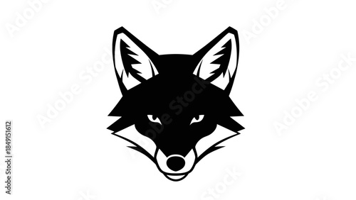 Minimalist Black and White Howling Wolf Emblem Suitable for Logo Design