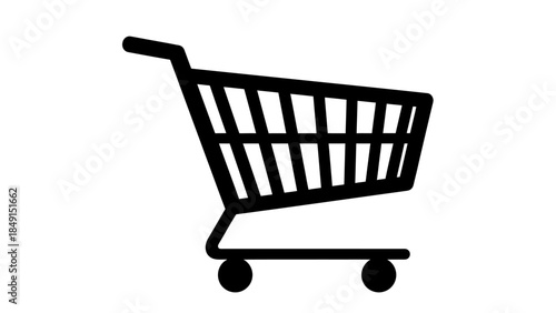 Minimalist Shopping Cart Icon Representing E-commerce and Retail Concepts