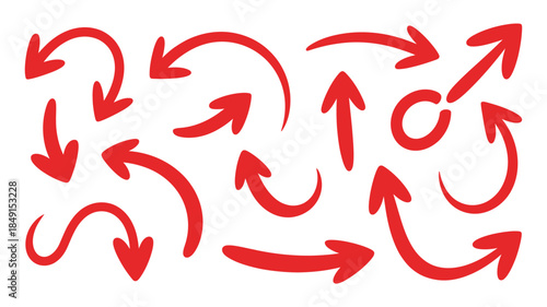 Vibrant Red Arrows in Circular Motion, Dynamic Directional Design