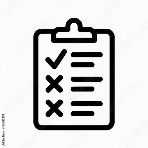 Clipboard icon with checklist and checkboxes