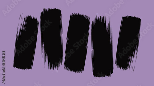 Abstract Black Brush Strokes on Purple Background