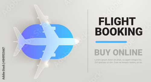 Flight booking online service main page design. Travel website banner illustration