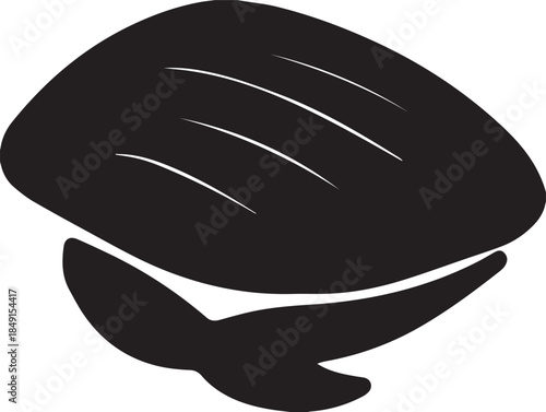  Silhouette Oyster shell with pearl isolated design Vector Illustrator