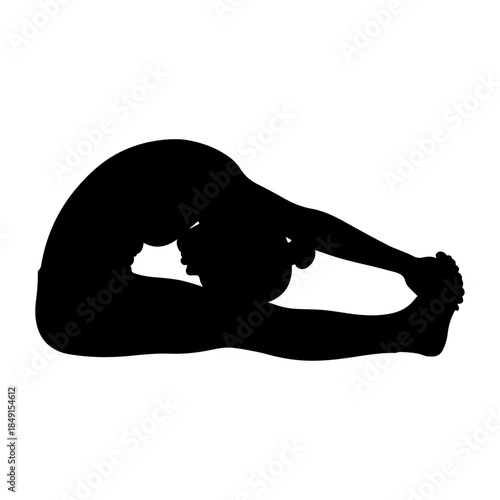 Silhouette of Person Performing Advanced Yoga Stretch Pose.