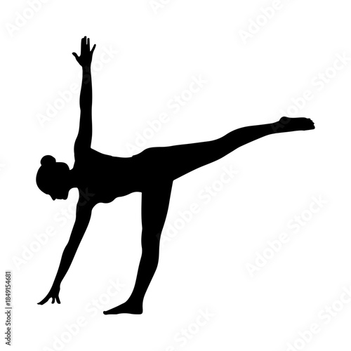 Silhouette of Person Performing Dynamic Balance Pose.