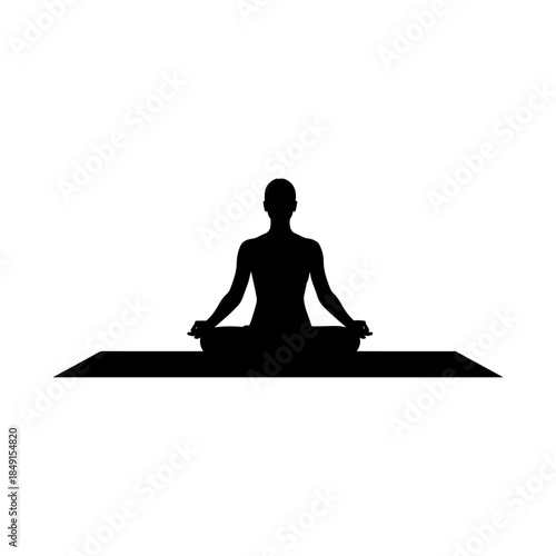 Silhouette of Person Practicing Meditation Yoga Pose.