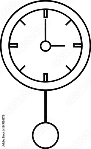 Minimal Outline Clock User Interface Icon Transparent Background
