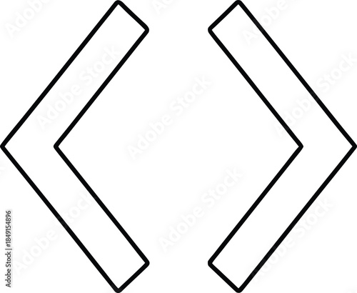 Minimal Outline Code Brackets Programming Icon Transparent Background