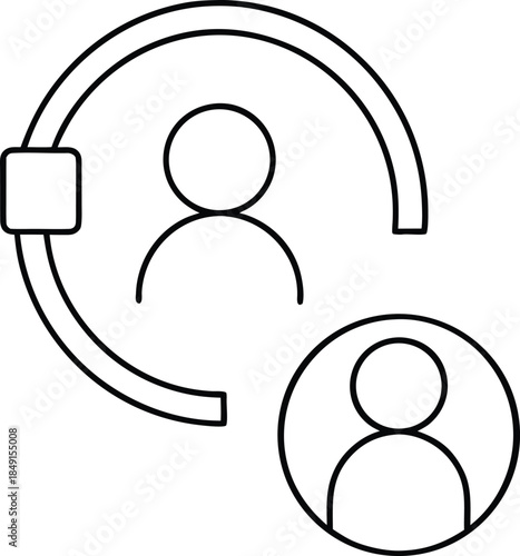 Minimal Outline Customer Support Service Icon Transparent Background