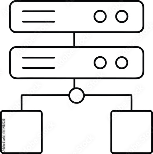 Minimal Outline Database User Interface Icon Transparent Background