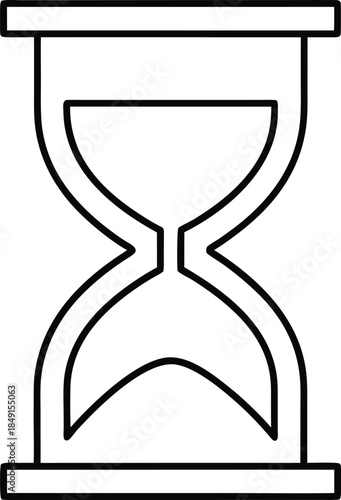 Minimal Outline Deadline Hourglass Time Icon Transparent Background