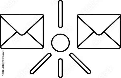 Minimal Outline Email Business Communication Icon Transparent Background