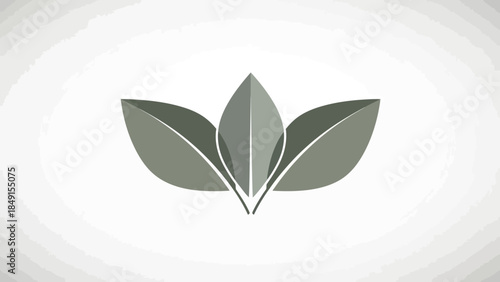 Minimalist Abstract Leaf Design in Neutral Tones for Eco-Friendly Branding