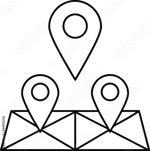 Minimal Outline Gps Location Map Pin Icon Transparent Background