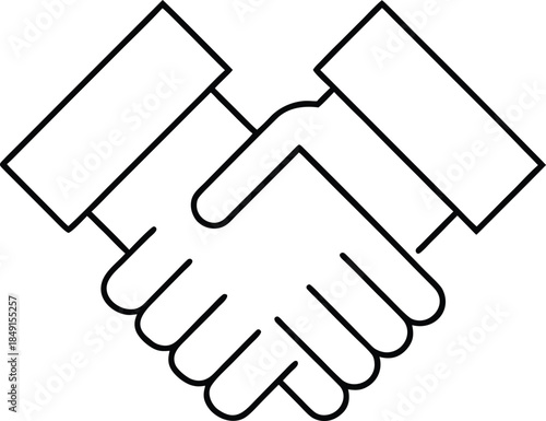 Minimal Outline Handshake Agreement Partnership Icon Transparent Background
