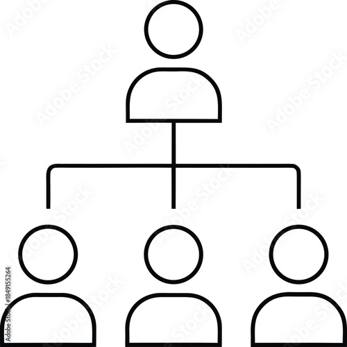 Minimal Outline Team Hierarchy Structure Icon Transparent Background