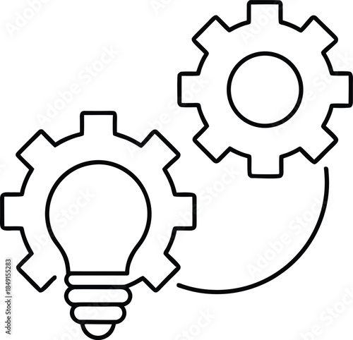 Minimal Outline Innovation Gear Settings Icon Transparent Background