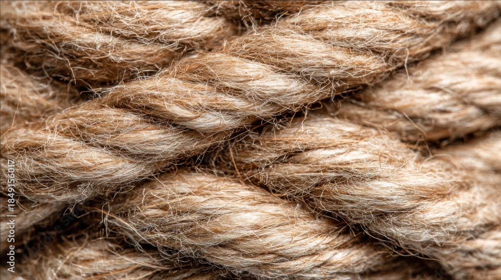 Fototapeta premium Macro close-up of thick natural fiber rope texture