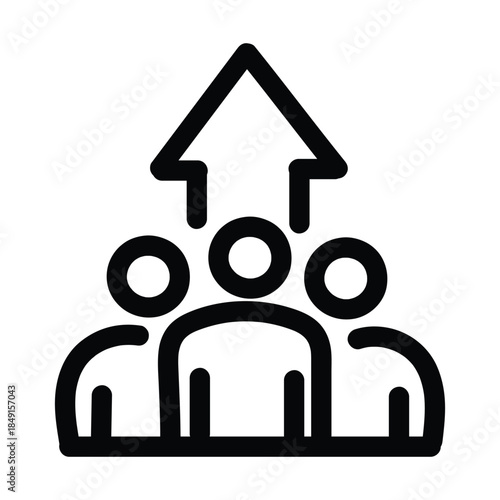 Three People with Upward Arrow