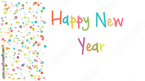 A vibrant vector greeting featuring playful, multicolored lettering in a charming whimsical style. This cheerful, kid-friendly graphic is perfect for nursery decor, festive party invitations