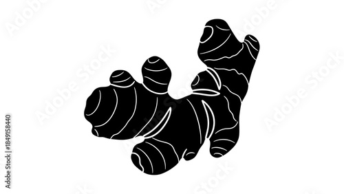 Abstract black and white silhouette of a curled-up creature with flowing contours and smooth