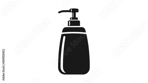 Minimalist Black and White Soap Dispenser Icon for Bathroom or Kitchen Use