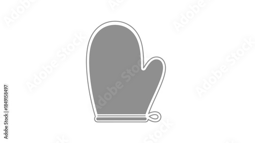 Simple Outline of a Cooking Oven Mitt for Kitchen Utensil Representation