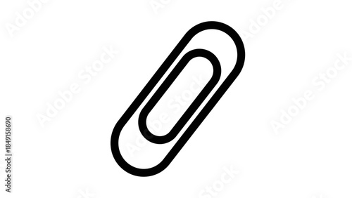 Minimalist Illustration of a Paperclip Icon Representing Attachment or Connection