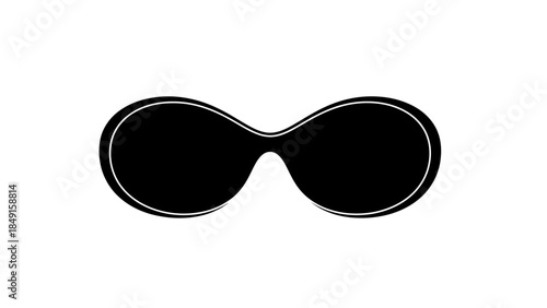Minimalist Black and White Illustration of a Pair of Sunglasses for Fashion and Accessory Design