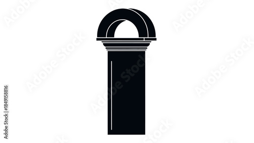 Minimalist Modern Black and White Abstract Pillar Design for Artistic Display