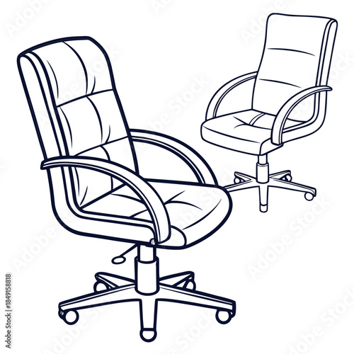 Two office chairs in a workspace
