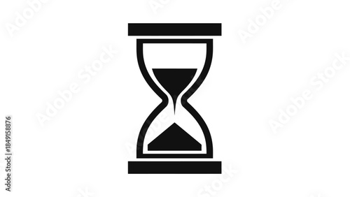 Minimalist black and white hourglass icon representing time management or urgency