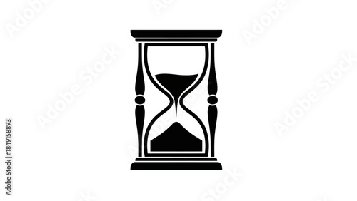 Minimalist Black and White Hourglass Icon Representing Time and Transience