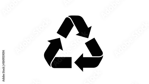 Minimalist Black Recycling Symbol Emphasizing Sustainability and Environmental Responsibility