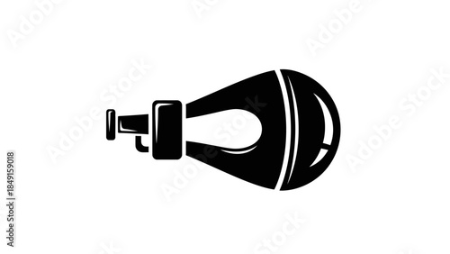 Minimalist Black and White Illustration of a Microscope for Scientific Research and Laboratory