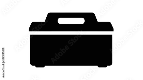 Minimalist Black and White Icon of a Tool or Toolbox for Various Design Uses