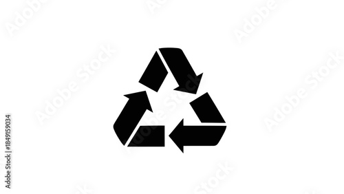 Universal recycling symbol icon representing eco-friendly waste management practices in black and