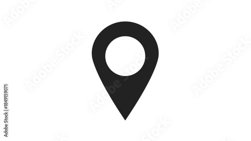 Minimalist Location Pin Icon Symbol Representing Map Marker Without Background